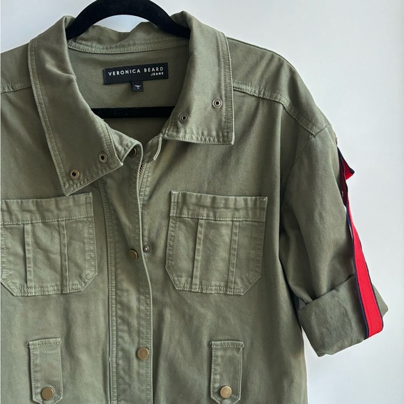 Veronica Beard Paulette Belted Jacket Olive Green Abbreviated Sleeves Small - Picture 5 of 17